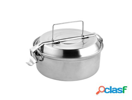Fiambrera metalica de acero inoxidable con 2 platos ø 16