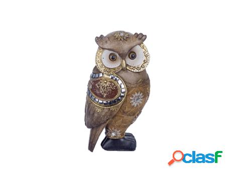 Figura Búho Marrón de Resina 21X10X11cm Figura de Búho