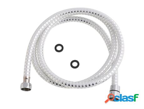 Flexo ducha pvc blanco/plata 1,50 metros