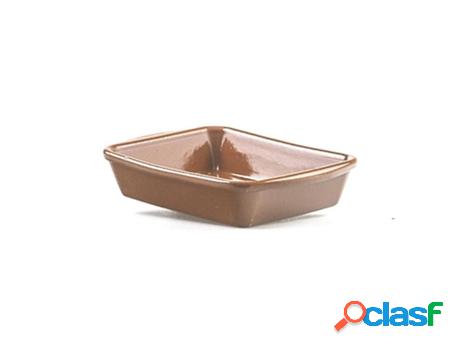Fuente rectangular barro 18x14 cm