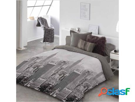 Funda de Edredón COTTON ARTEAN City Life (Gris - 220x260 cm