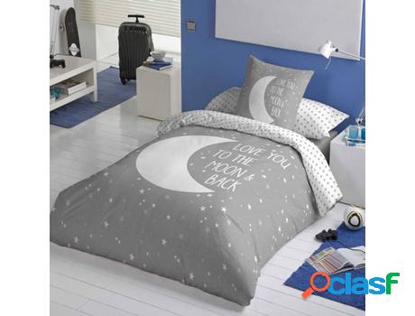 Funda de Edredón COTTON ARTEAN Moon (Gris - 150x260 cm -