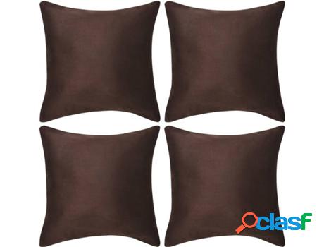 Fundas de Cojín VIDAXL Poliéster 4 Uni. (Marrón - 40x40