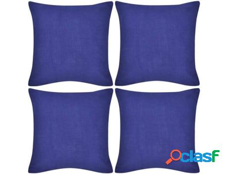 Fundas para Cojines VIDAXL Algodón 4 Uni. (Azul - 80 x 80