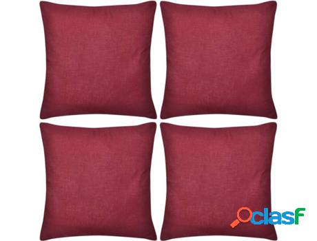 Fundas para Cojines VIDAXL Algodón 4 Uni. (Rojo - 80 x 80