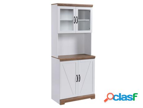 Homcom Aparador Alacena De Cocina Mueble Auxiliar Con 2