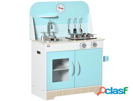 Homcom Cocina De Juguete De Madera 5 Piezas Para Niños De
