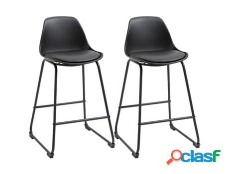 Homcom Juego De 2 Taburetes Altos De Cocina Tapizado En Pu