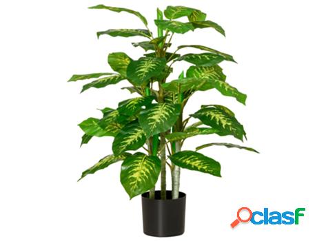 Homcom Planta Artificial De 95 Cm Con 33 Hojas Realistas En