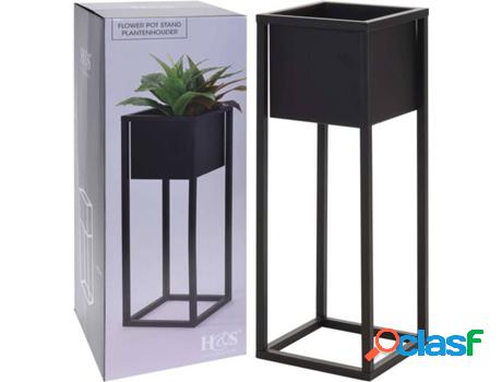 Jardinera HOME&STYLING (Negro - Metal - 21x21x60 cm)