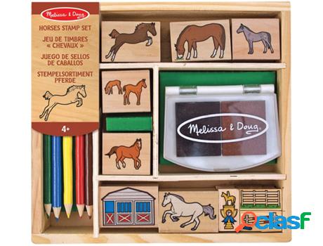 Jogo de Mesa MELISSA & DOUG Horses Stamp Set (2 Anos)