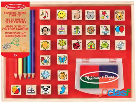 Jogo de Mesa MELISSA & DOUG Wooden Favorite Things Stamp Set