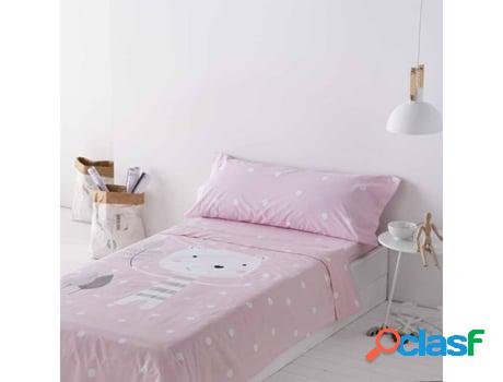 Juego de Sábanas COTTON ARTEAN Clara (Rosa - Cama de 105 cm