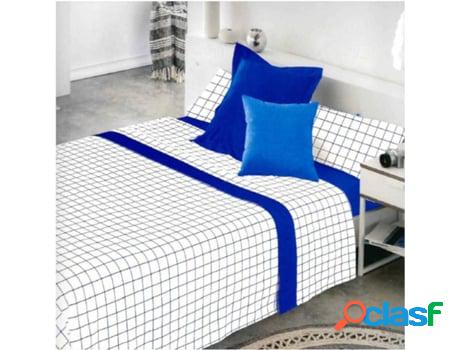 Juego de Sábanas COTTON ARTEAN Cuadros (Azul - Cama de 135
