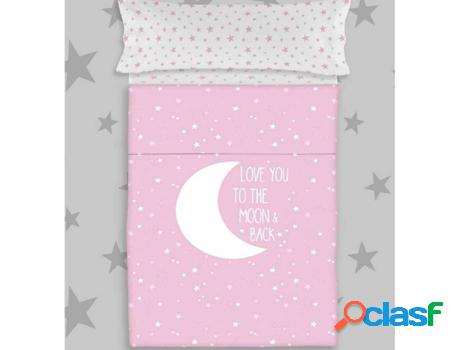 Juego de Sábanas COTTON ARTEAN Moon (Rosa - Cama de 105 cm