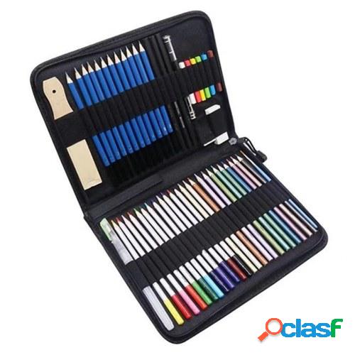 Juego de lápices de colores de 51 piezas Lápices de dibujo