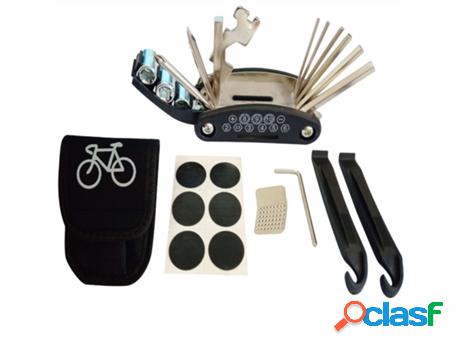 Kits De Herramientas 16 En 1 Para Reparar Bicicletas Negro