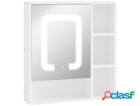 Kleankin Armario Con Espejo De Baño Con Luz Led Armario De