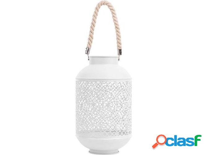 Linterna Decorativa BELIANI Coron (Blanco - 18x18x33 cm)