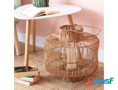 Lámpara de Mesa LEDKIA (Beige - - - Ratán)