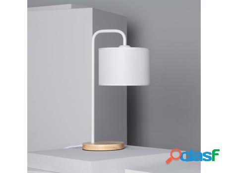 Lámpara de Mesa LEDKIA (Blanco - E27 - 40 W - Tela -