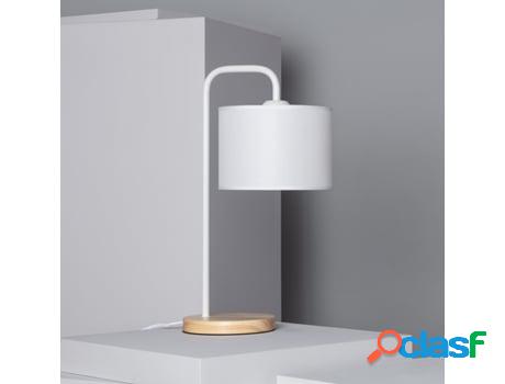 Lámpara de Mesa LEDKIA (Blanco - E27 - 40 W - Tela -