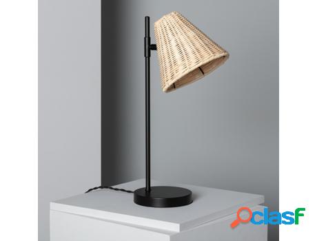 Lámpara de Mesa LEDKIA (Negro - E14 - 40 W - Ratán -
