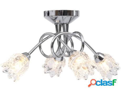 Lámpara de Techo VIDAXL Vidrio Flores (160 W - 4 Un)