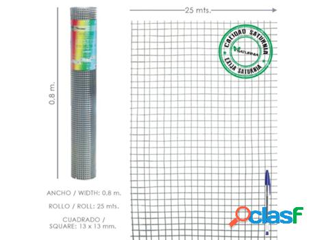 Malla electrosoldada galvanizada 13x13 / 80 cm. rollo 25