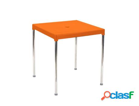 Mesa apilable 70x70 cm aluminio naranja 4026/7