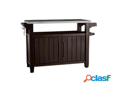 Mesa barbacoa marron 123,7x54x90 cm