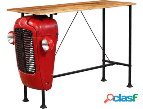 Mesa de Bar VIDAXL (Rojo - Madera - 60 x 150 x 107 cm)