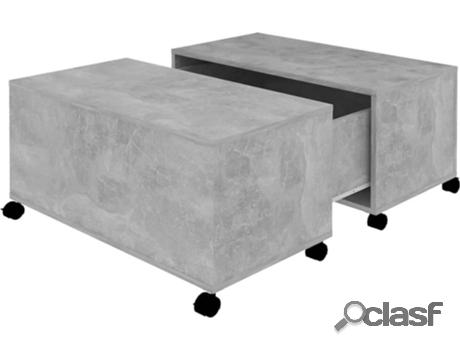 Mesa de Centro VIDAXL (Gris Cemento - Madera Aglomerada -