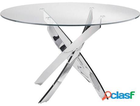 Mesa de Comedor ANGEL CERDÁ S.L. 1061 (Plateado - Vidrio -