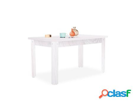 Mesa de Comedor HOMESOUTH Akiak Fija (Blanco - Melamina - 80
