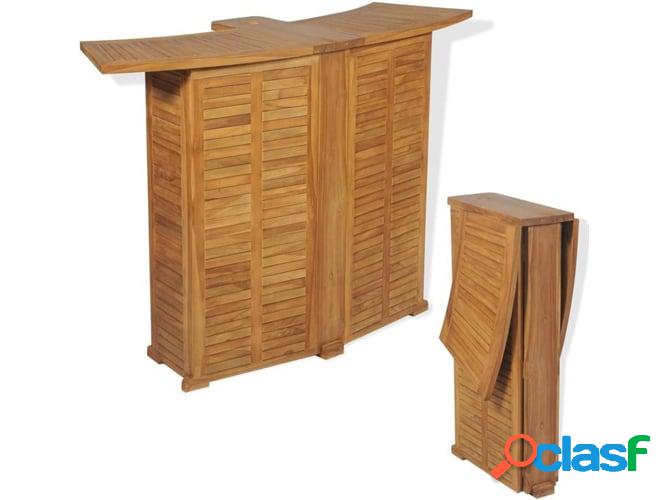 Mesa de Exterior VIDAXL plegable madera teca maciza