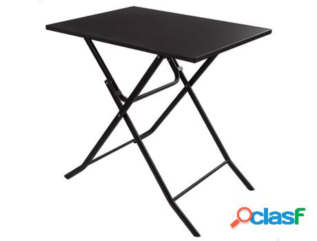 Mesa de Jardín AKTIVE (Negro - Acero - 70x50x70 cm)