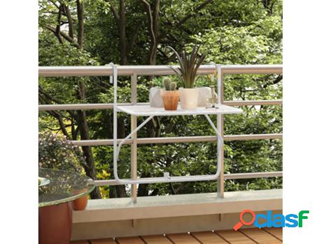 Mesa de balcón VIDAXL Blanco (Acero - 60 x 40 x 65 cm)
