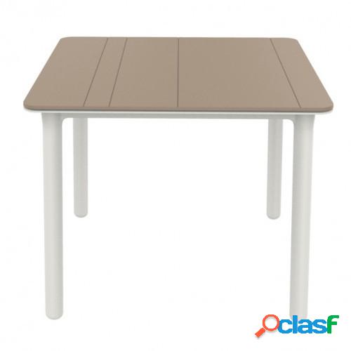 Mesa de exterior Resol Noa 90X90cm Arena/Blanco