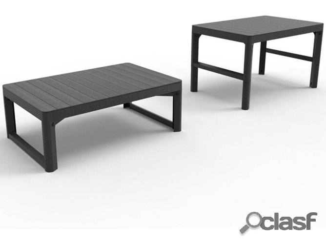 Mesa de jardín ALLIBERT Lyon grafito 232300