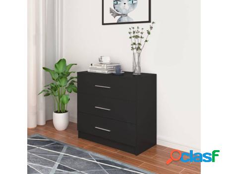 Mesita de Noche VIDAXL (Negro - Madera Aglomerada - 71x35x68