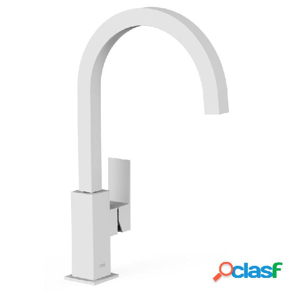 Monomando lavabo tres exclusive cuadro xxl con maneta blanco