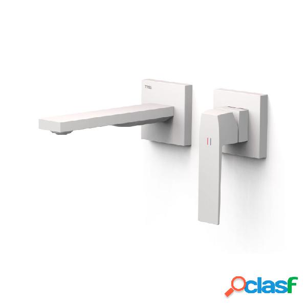 Monomando lavabo tres exclusive slim empotrado 180mm blanco