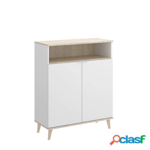 Mueble Auxiliar Dekit Wok Blanco Madera Natural 102x80x40cm