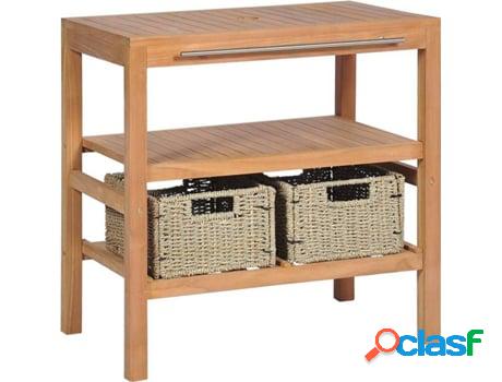 Mueble Lavabo VIDAXL 246494 (Marrón - Teca - 74x45x75 cm)