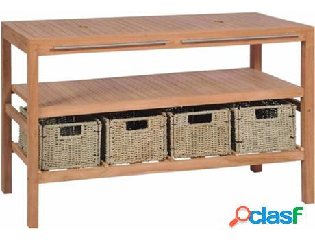 Mueble Lavabo VIDAXL 246495 (Marrón - Teca - 132x45x75 cm)