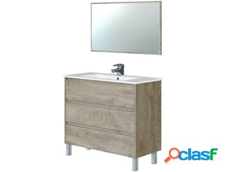 Mueble de Baño Dakota 100 con Espejo ARKITMOBEL (Marrón