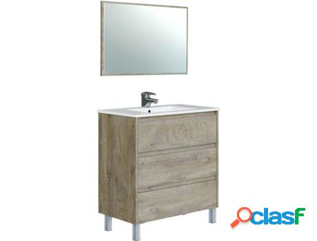 Mueble de Baño Dakota 80 con Espejo ARKITMOBEL (Marrón