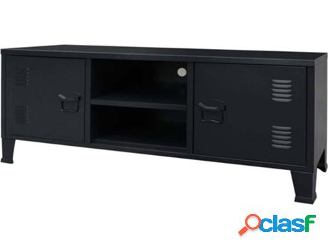 Mueble de TV ART PLANET (120x35x48cm - Acero - Negro)