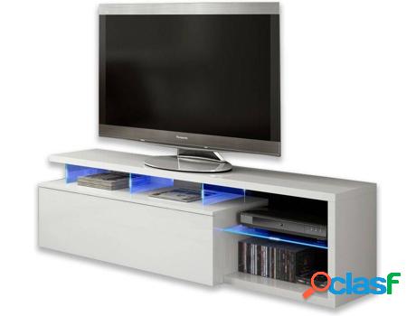 Mueble de TV HABITDESIGN Blue-Tech (Blanco - Melamina - 43 x